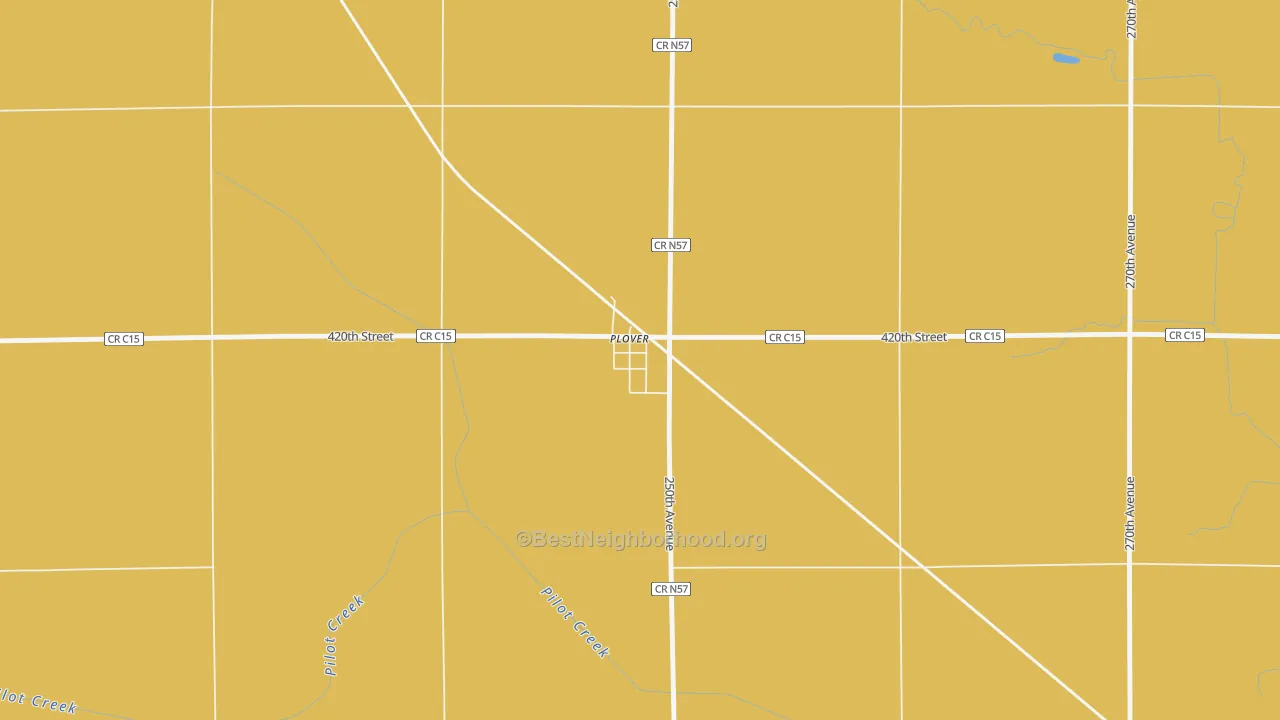Map of the best neighborhoods in the 50573 area, with better matches in green and worse matches in red