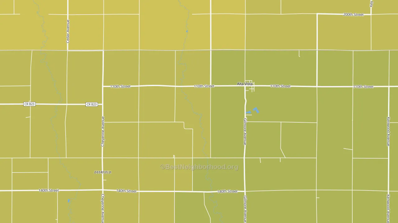 Map of the best neighborhoods in the 50603 area, with better matches in green and worse matches in red