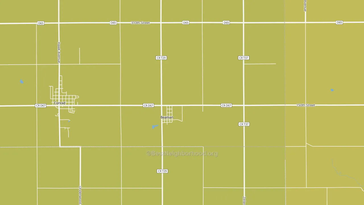 Map of the best neighborhoods in the 50609 area, with better matches in green and worse matches in red