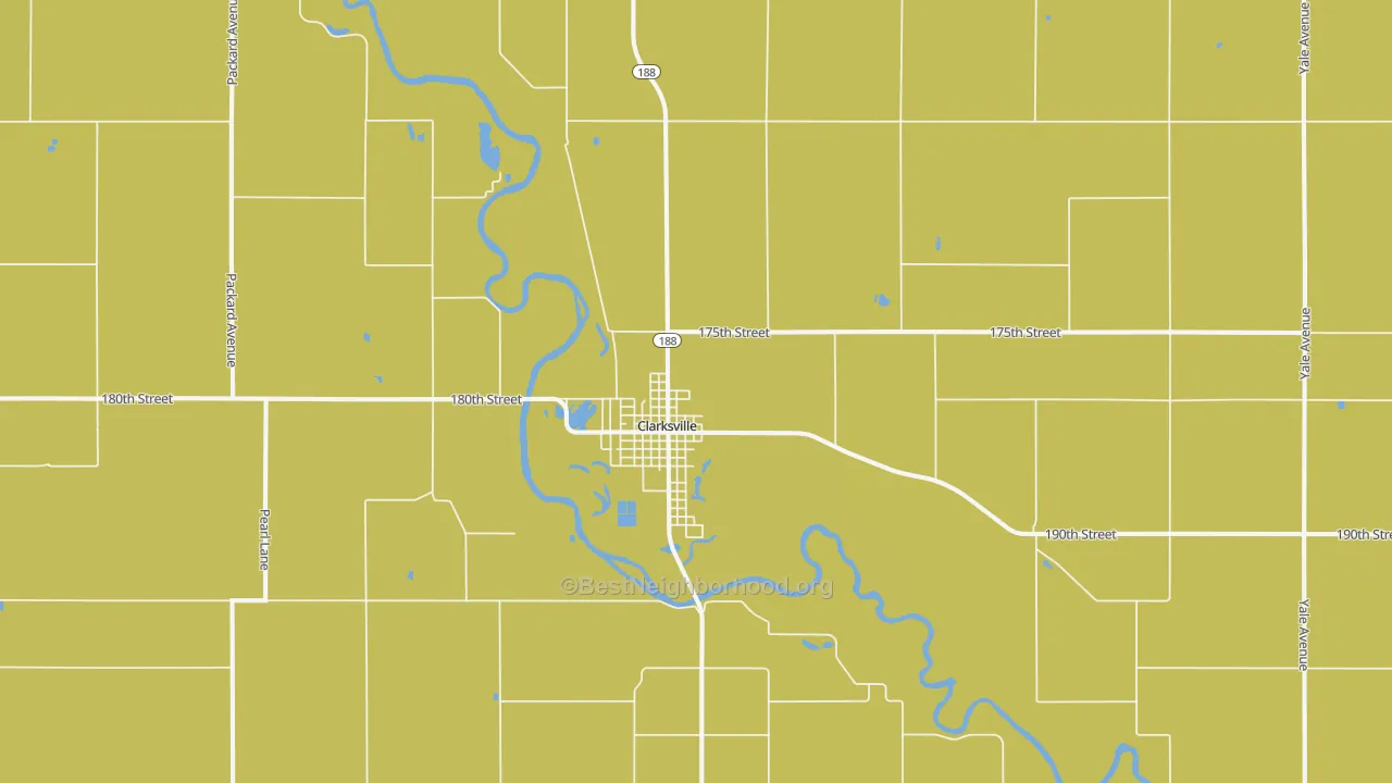 Map of the best neighborhoods in the 50619 area, with better matches in green and worse matches in red
