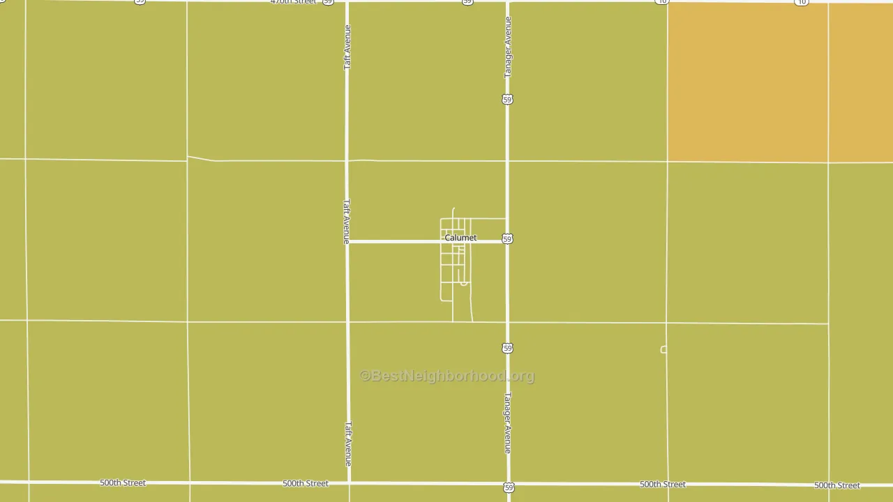 Map of the best neighborhoods in the 51009 area, with better matches in green and worse matches in red