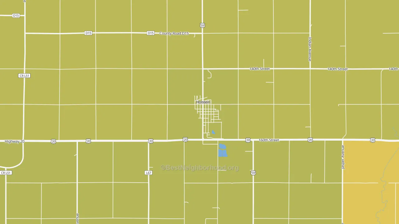 Map of the best neighborhoods in the 51025 area, with better matches in green and worse matches in red