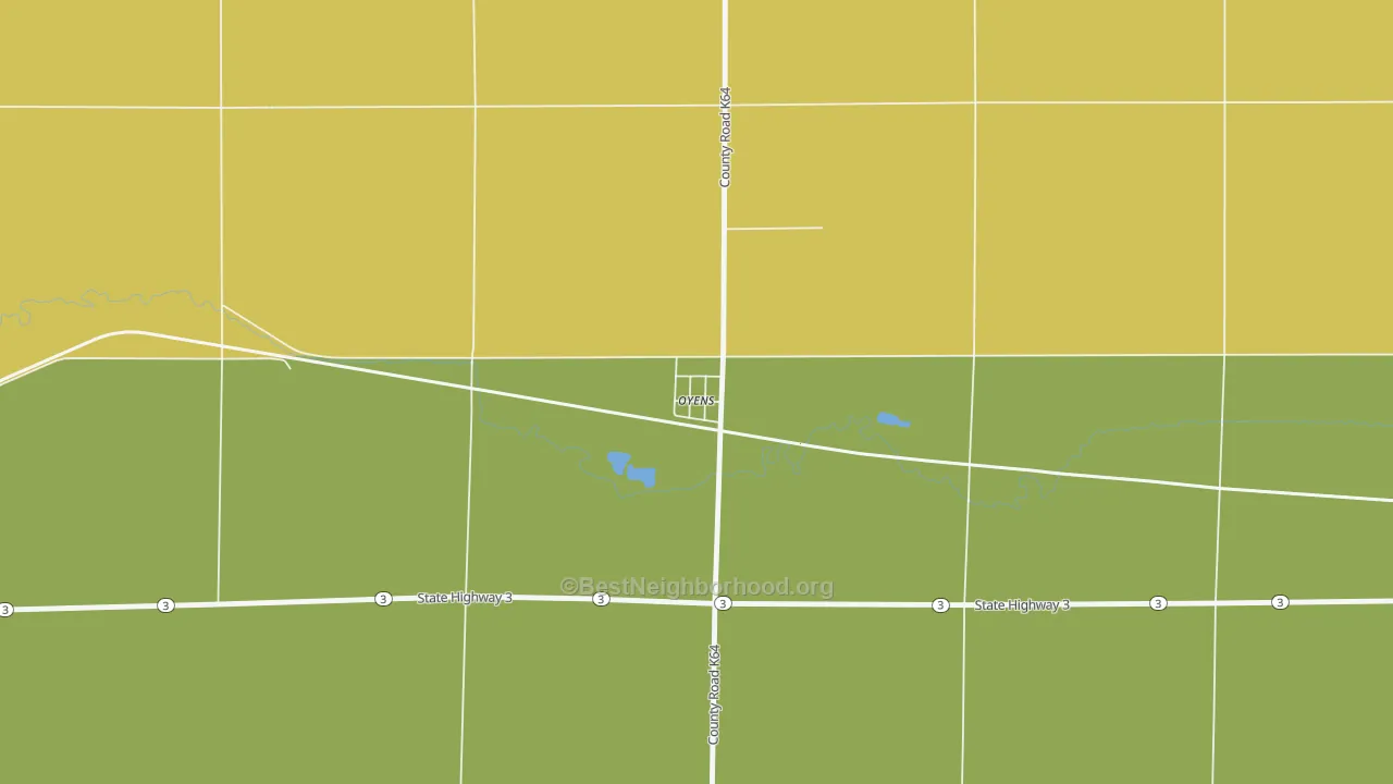 Map of the best neighborhoods in the 51045 area, with better matches in green and worse matches in red