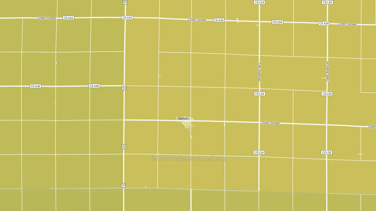 Map of the best neighborhoods in the 51350 area, with better matches in green and worse matches in red
