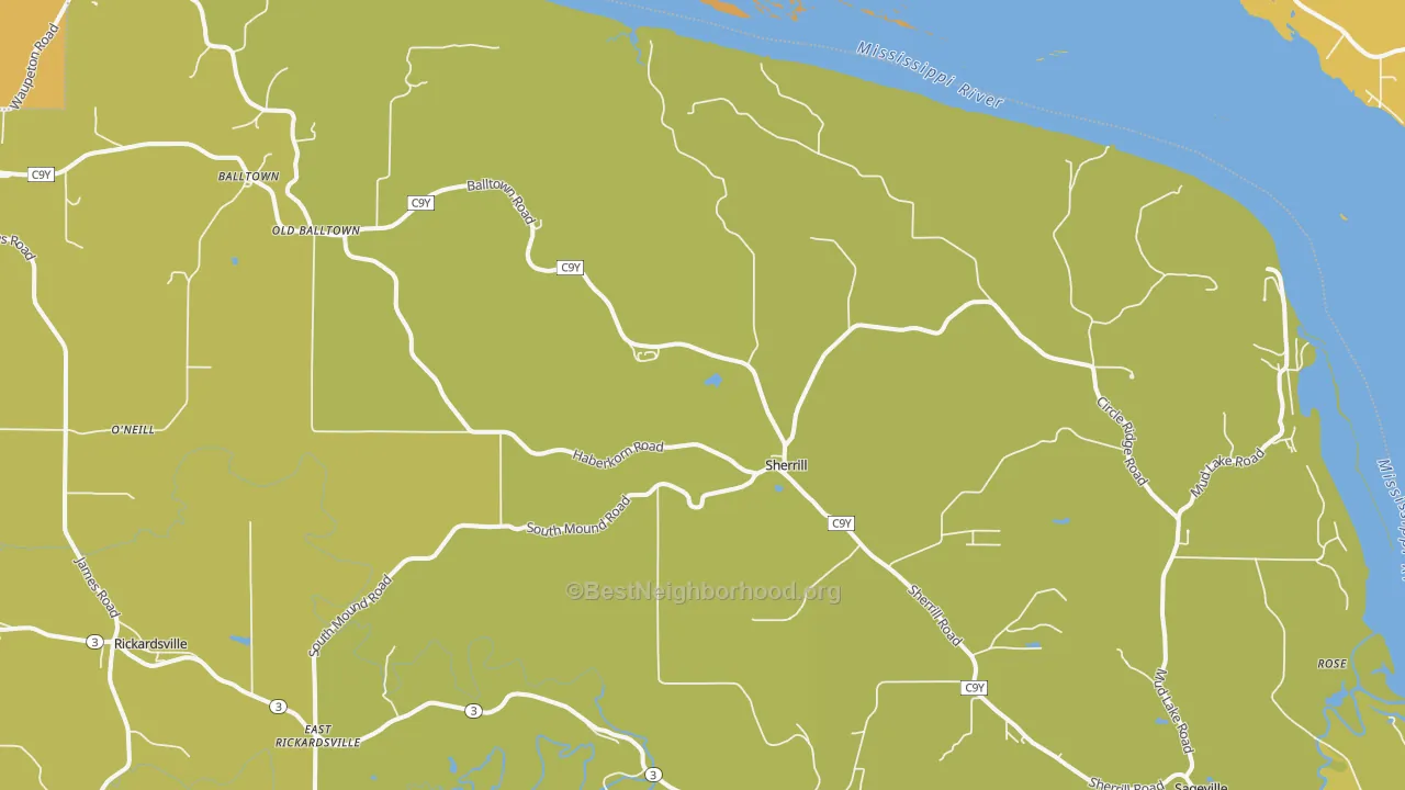 Map of the best neighborhoods in the 52073 area, with better matches in green and worse matches in red