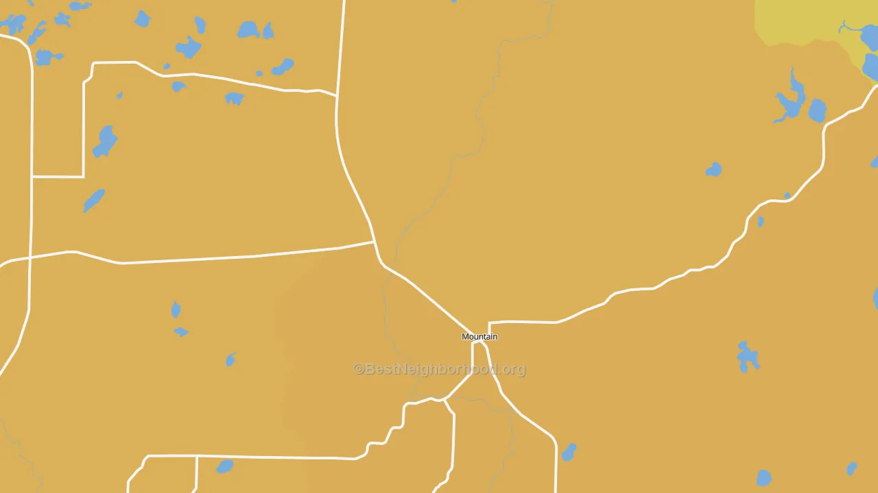 Map of the best neighborhoods in the 54149 area, with better matches in green and worse matches in red