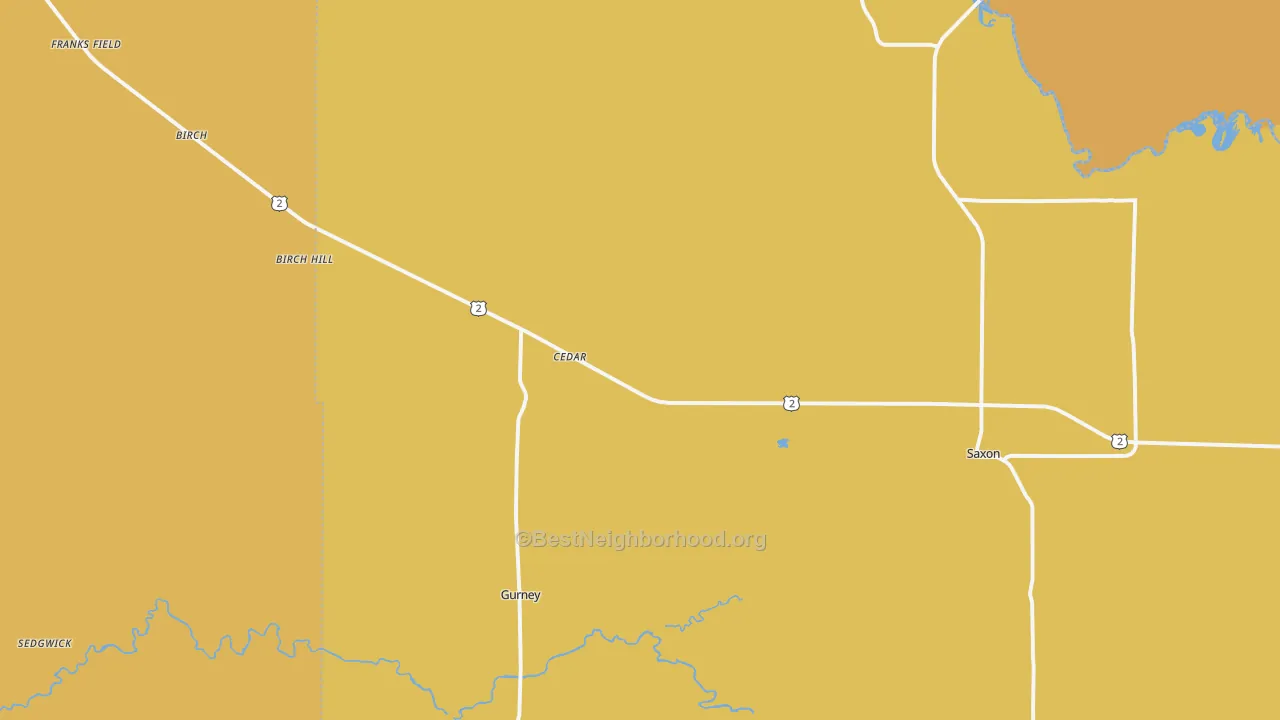 Map of the best neighborhoods in the 54559 area, with better matches in green and worse matches in red