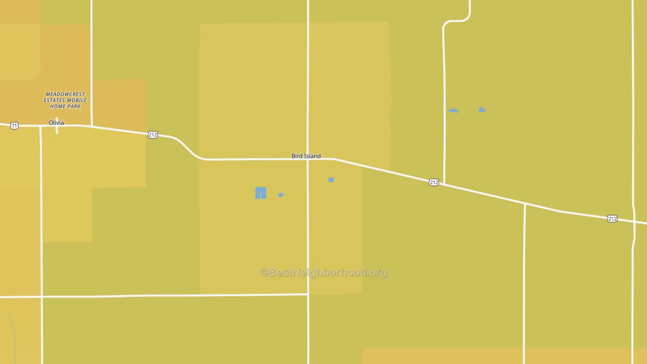 Map of the best neighborhoods in the 55310 area, with better matches in green and worse matches in red