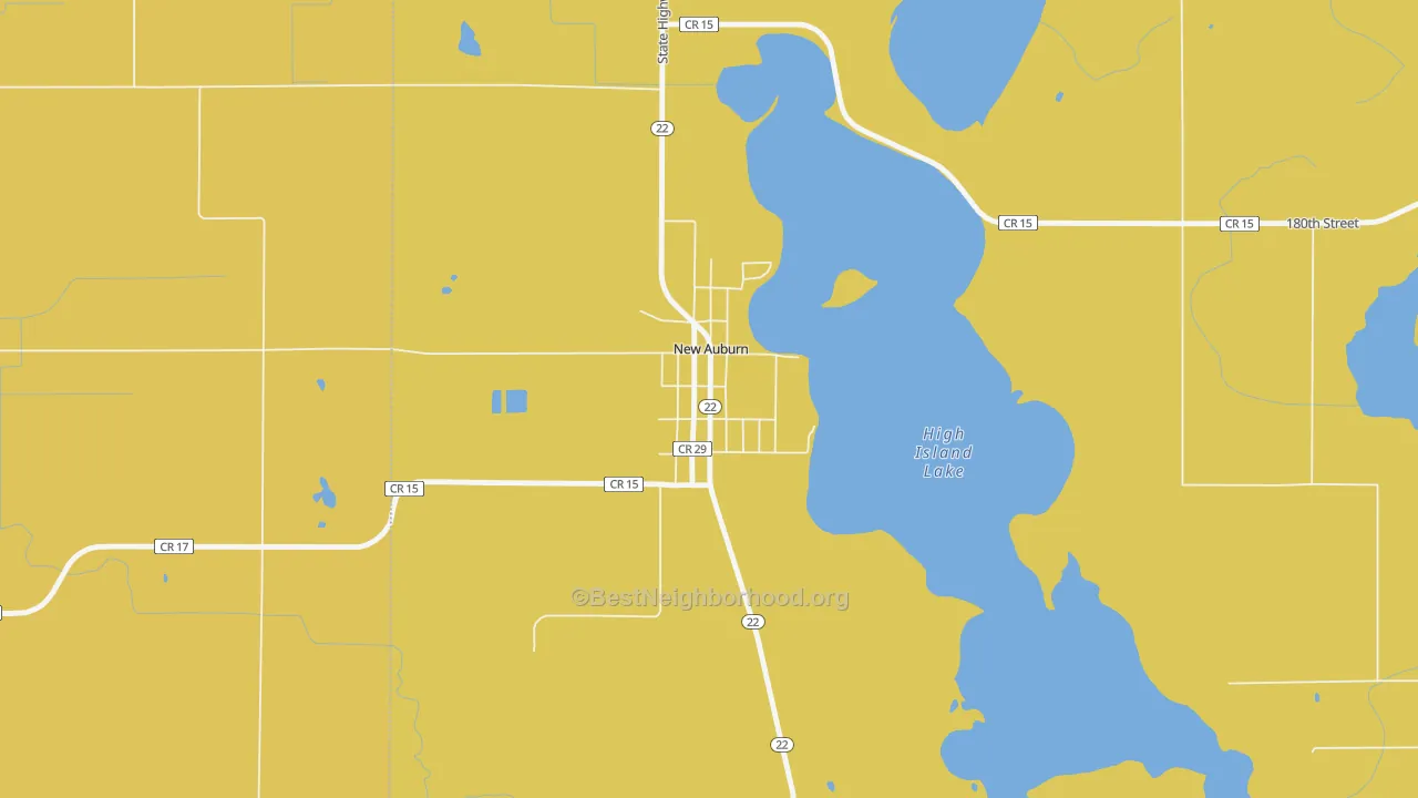 Map of the best neighborhoods in the 55366 area, with better matches in green and worse matches in red