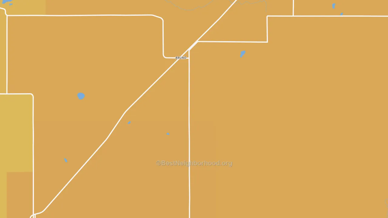 Map of the best neighborhoods in the 55712 area, with better matches in green and worse matches in red