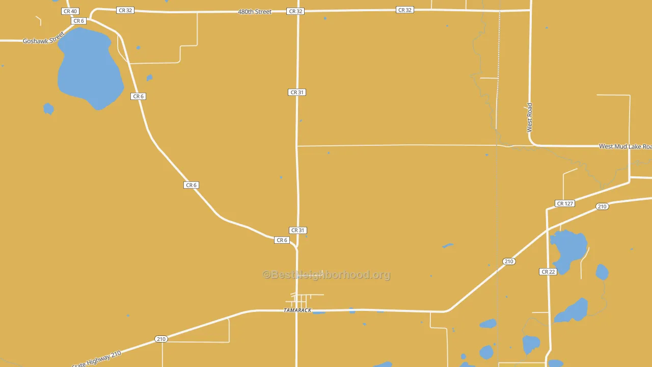 Map of the best neighborhoods in the 55787 area, with better matches in green and worse matches in red