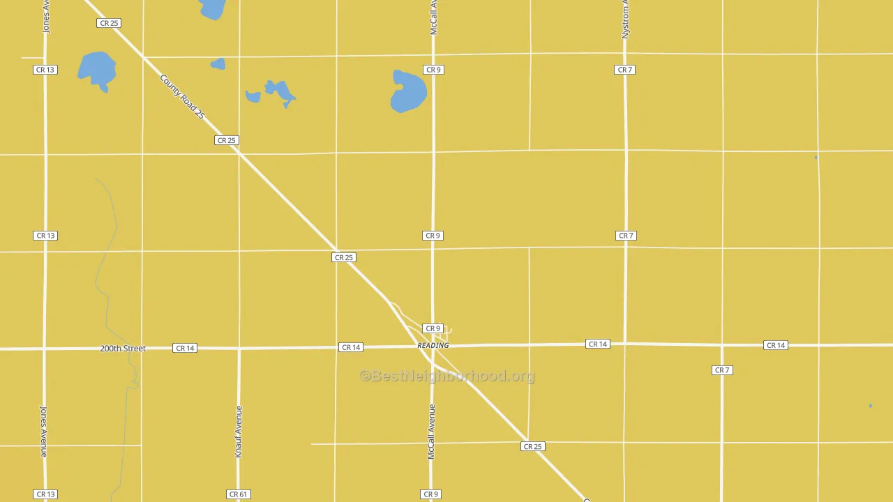 Map of the best neighborhoods in the 56165 area, with better matches in green and worse matches in red