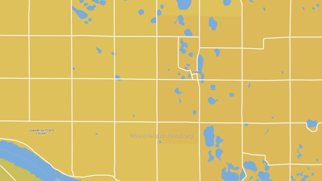 Map of the best neighborhoods in the 56225 area, with better matches in green and worse matches in red