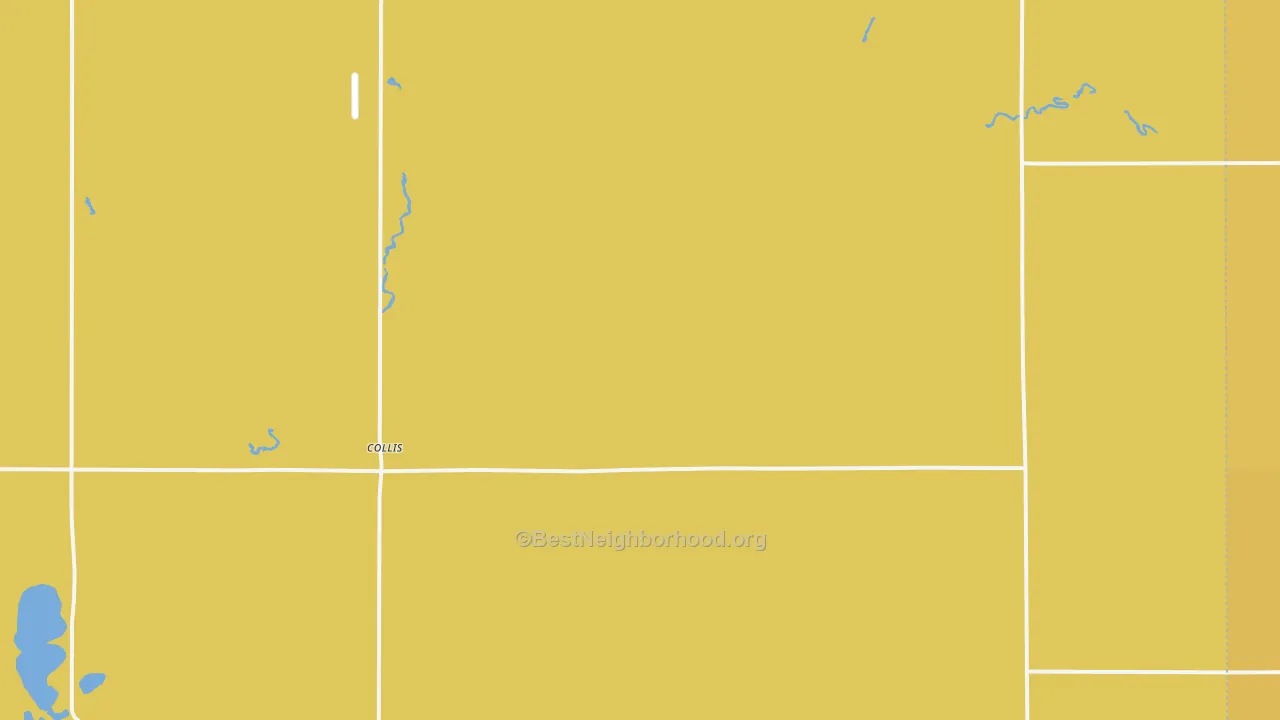 Map of the best neighborhoods in the 56236 area, with better matches in green and worse matches in red