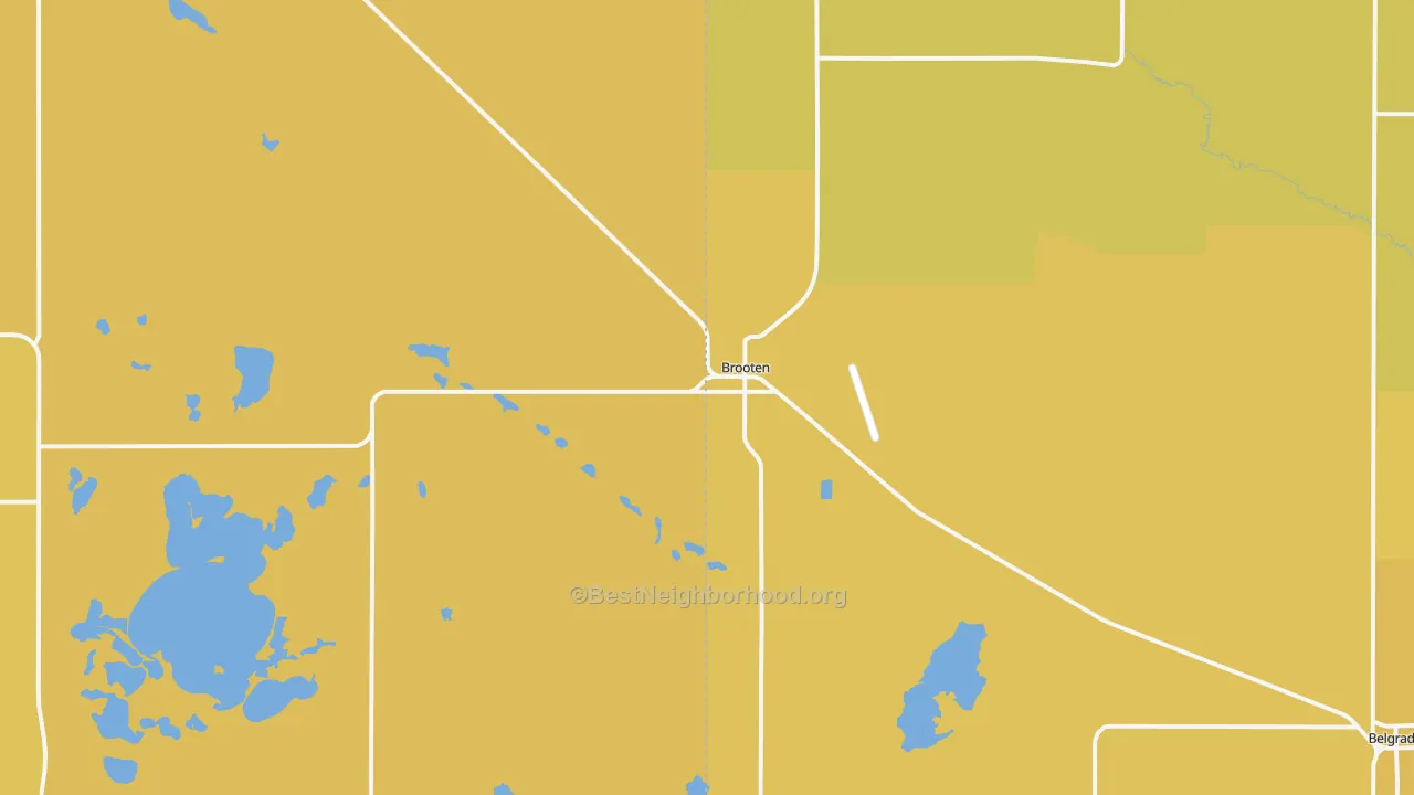 Map of the best neighborhoods in the 56316 area, with better matches in green and worse matches in red