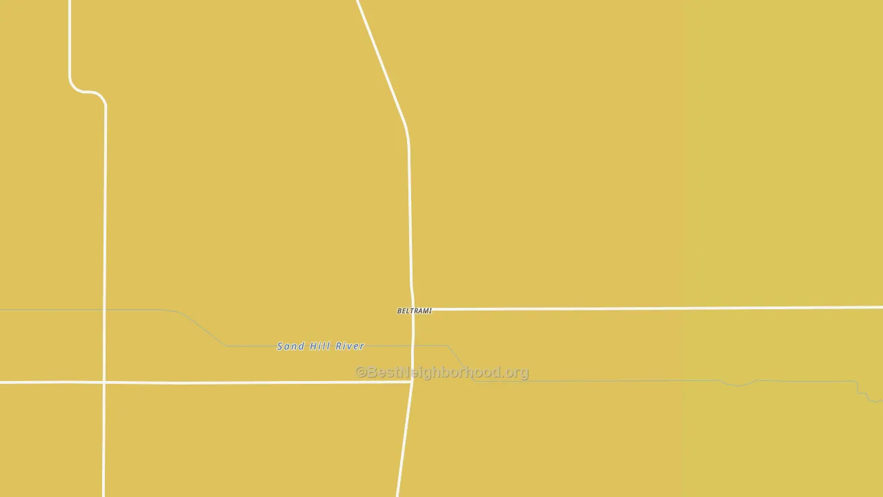 Map of the best neighborhoods in the 56517 area, with better matches in green and worse matches in red