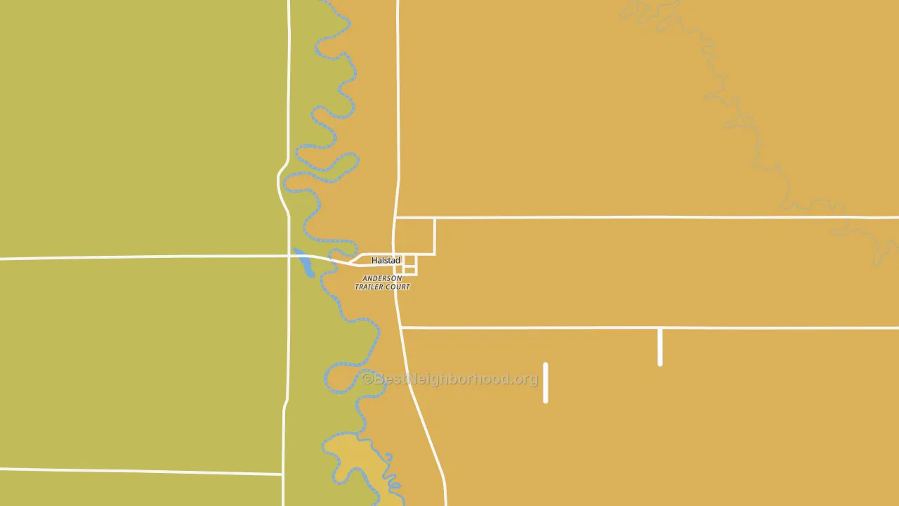 Map of the best neighborhoods in the 56548 area, with better matches in green and worse matches in red