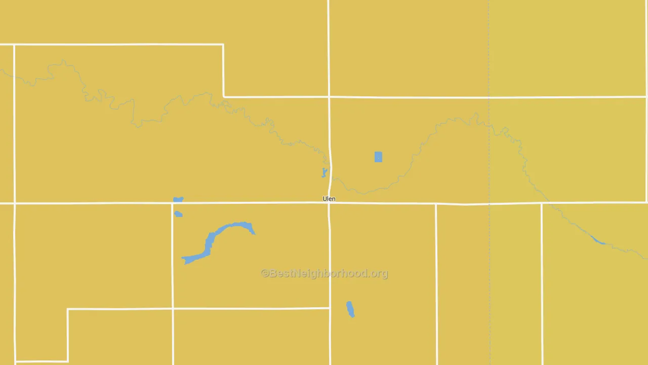 Map of the best neighborhoods in the 56585 area, with better matches in green and worse matches in red