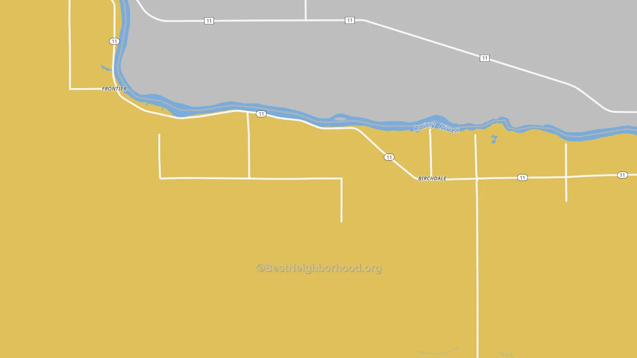 Map of the best neighborhoods in the 56629 area, with better matches in green and worse matches in red