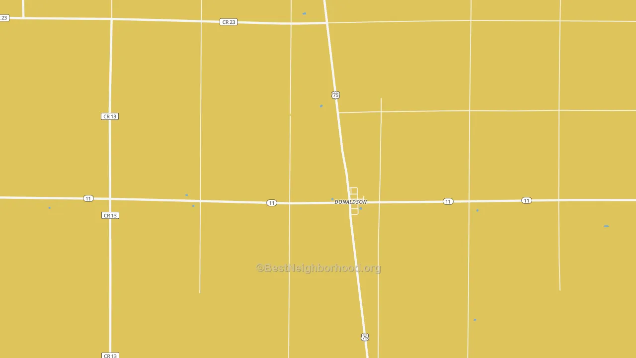 Map of the best neighborhoods in the 56720 area, with better matches in green and worse matches in red