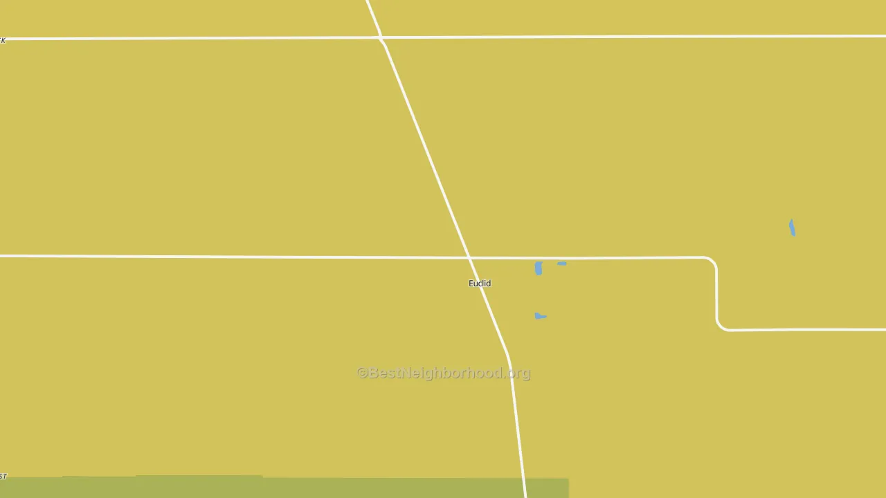 Map of the best neighborhoods in the 56722 area, with better matches in green and worse matches in red