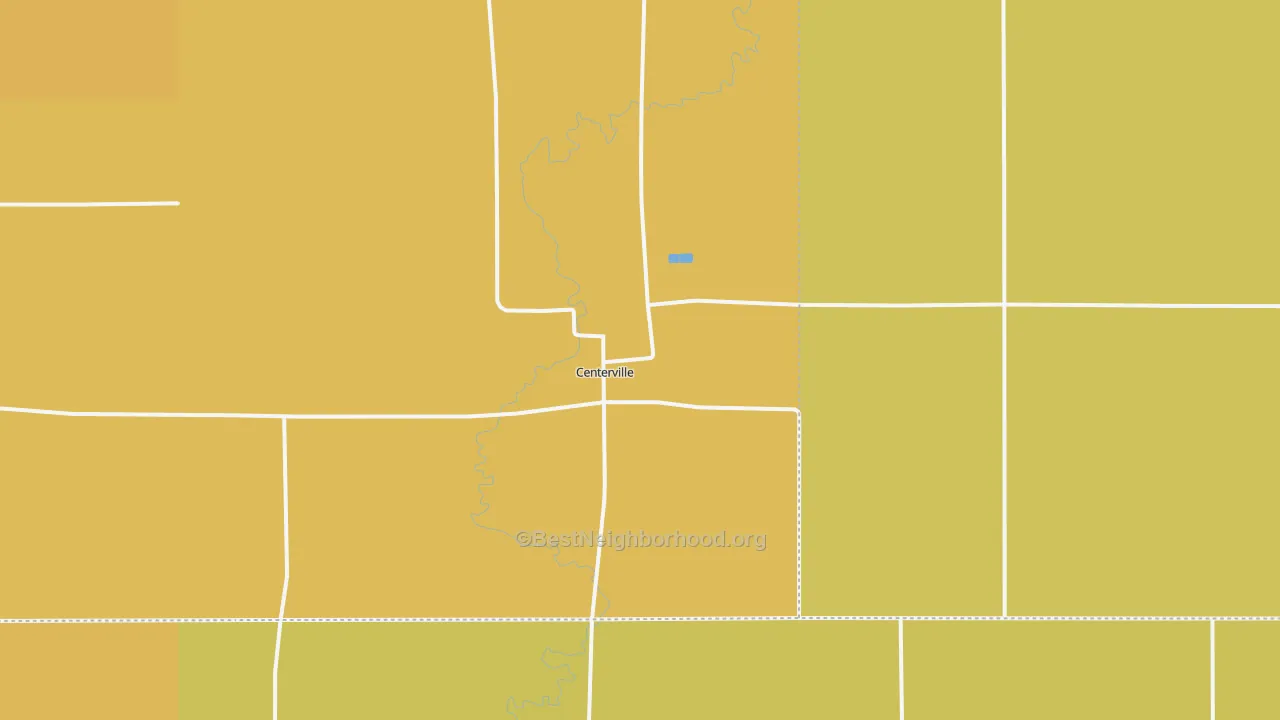 Map of the best neighborhoods in the 57014 area, with better matches in green and worse matches in red