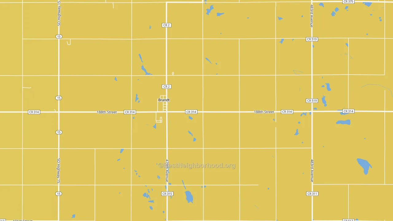 Map of the best neighborhoods in the 57218 area, with better matches in green and worse matches in red