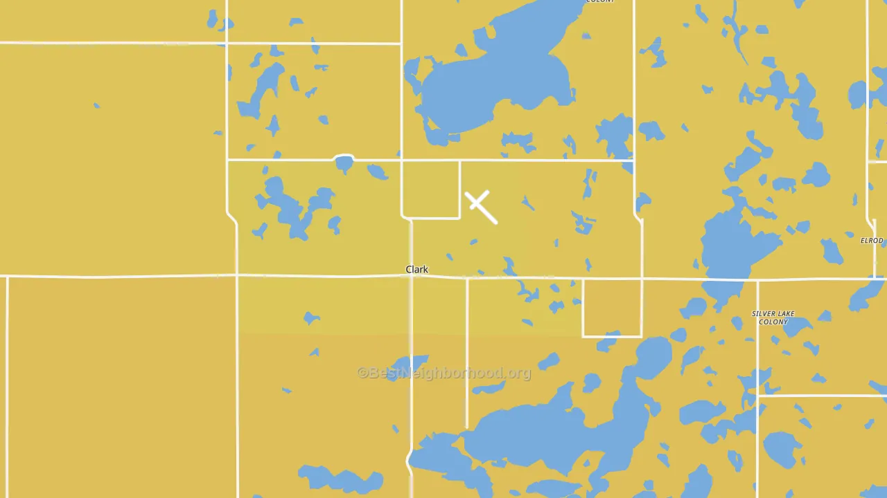 Map of the best neighborhoods in the 57225 area, with better matches in green and worse matches in red