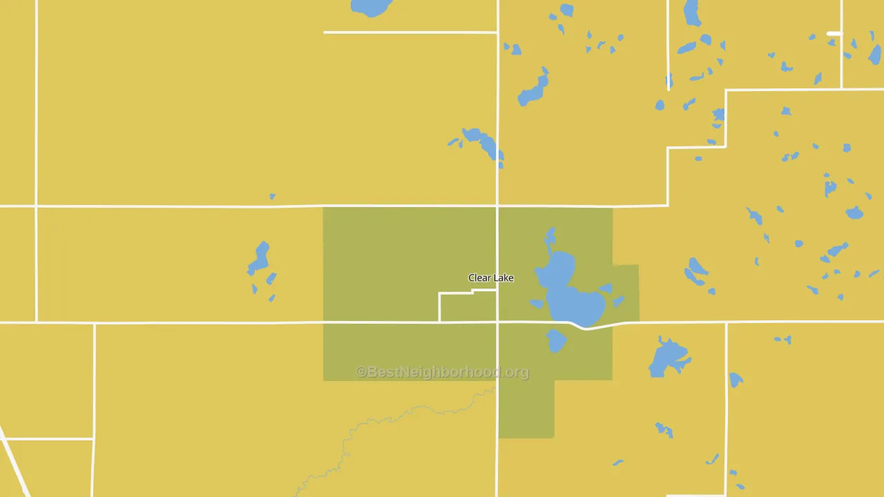Map of the best neighborhoods in the 57226 area, with better matches in green and worse matches in red