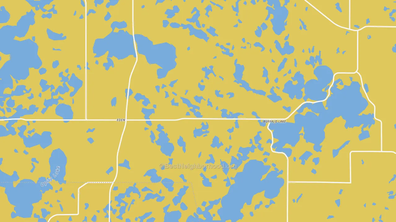 Map of the best neighborhoods in the 57232 area, with better matches in green and worse matches in red