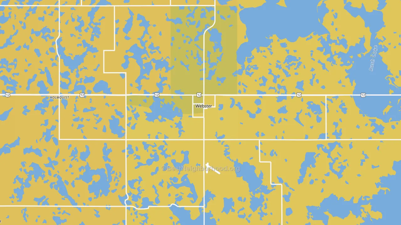 Map of the best neighborhoods in the 57274 area, with better matches in green and worse matches in red