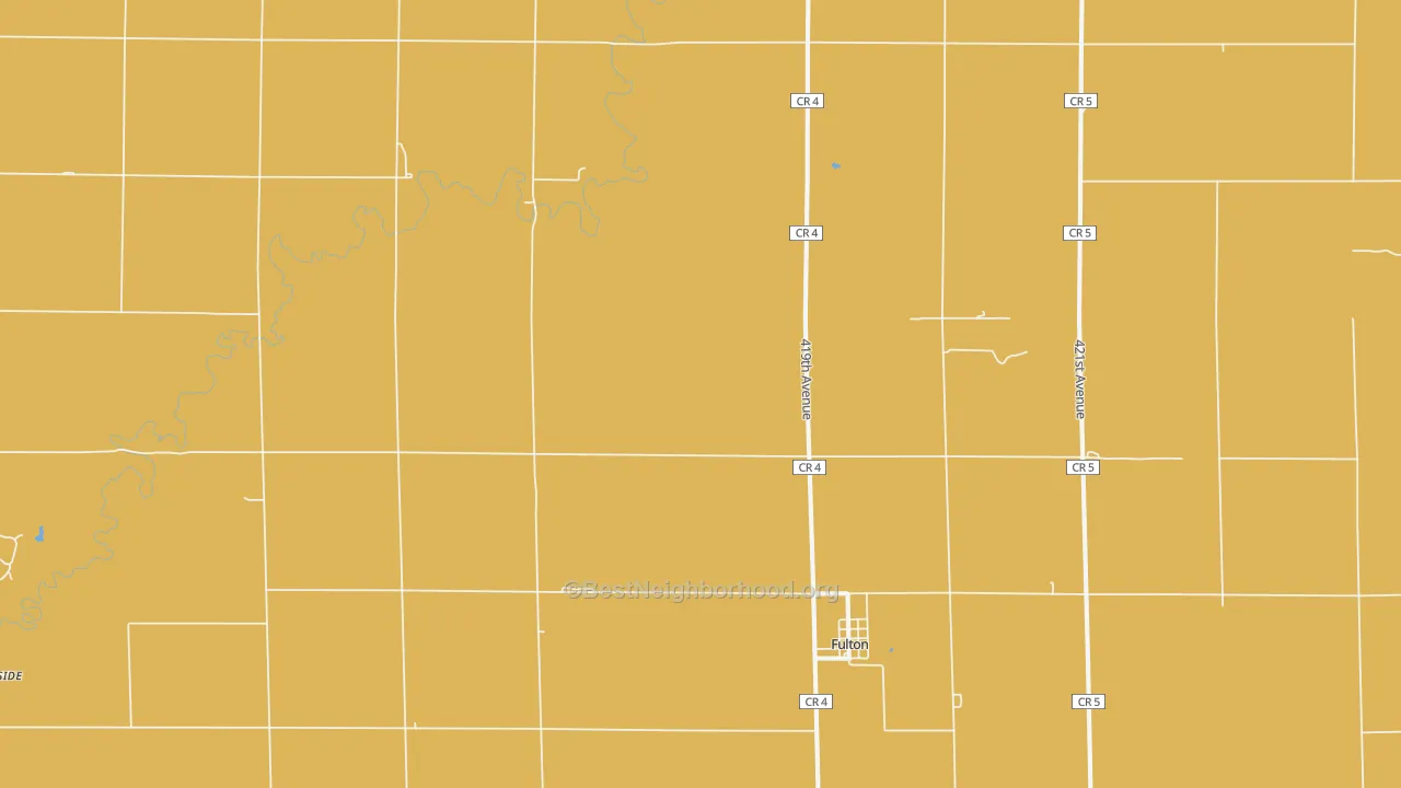 Map of the best neighborhoods in the 57340 area, with better matches in green and worse matches in red