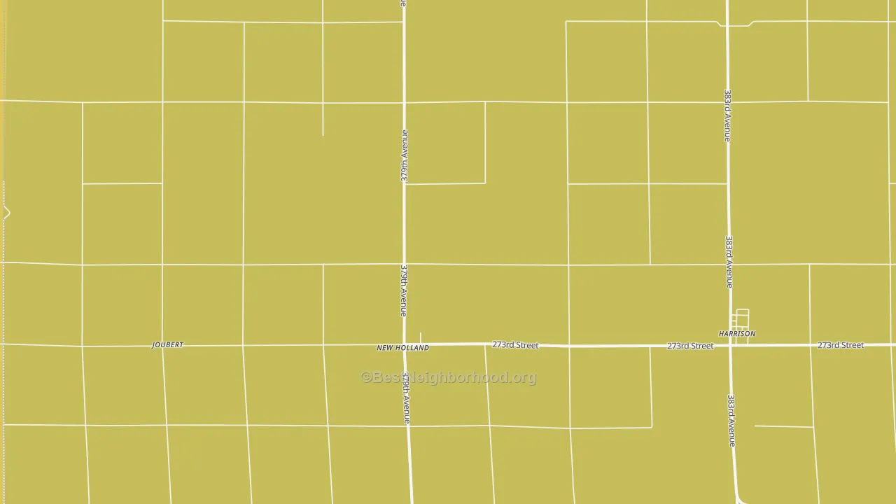 Map of the best neighborhoods in the 57344 area, with better matches in green and worse matches in red