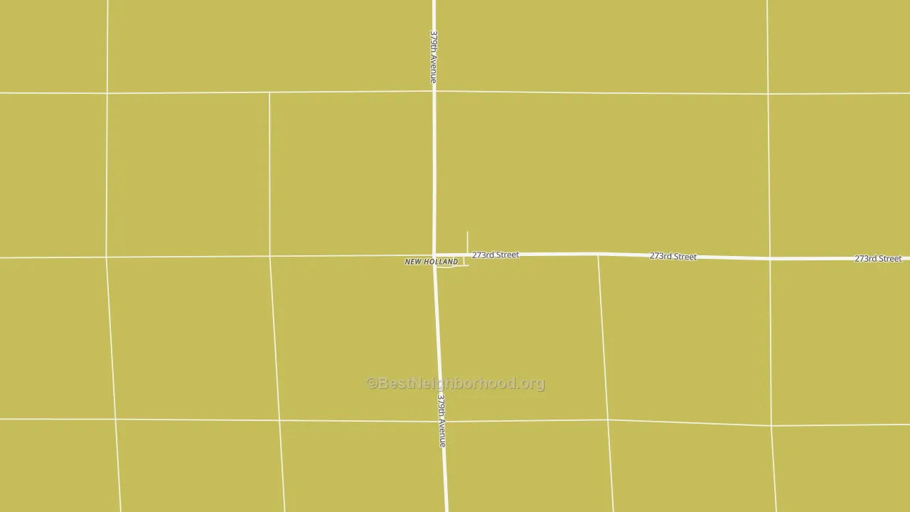 Map of the best neighborhoods in the 57364 area, with better matches in green and worse matches in red