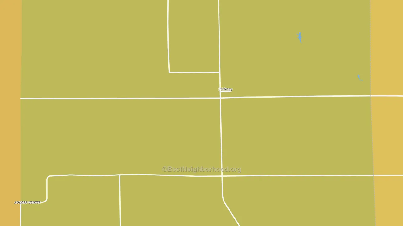 Map of the best neighborhoods in the 57375 area, with better matches in green and worse matches in red