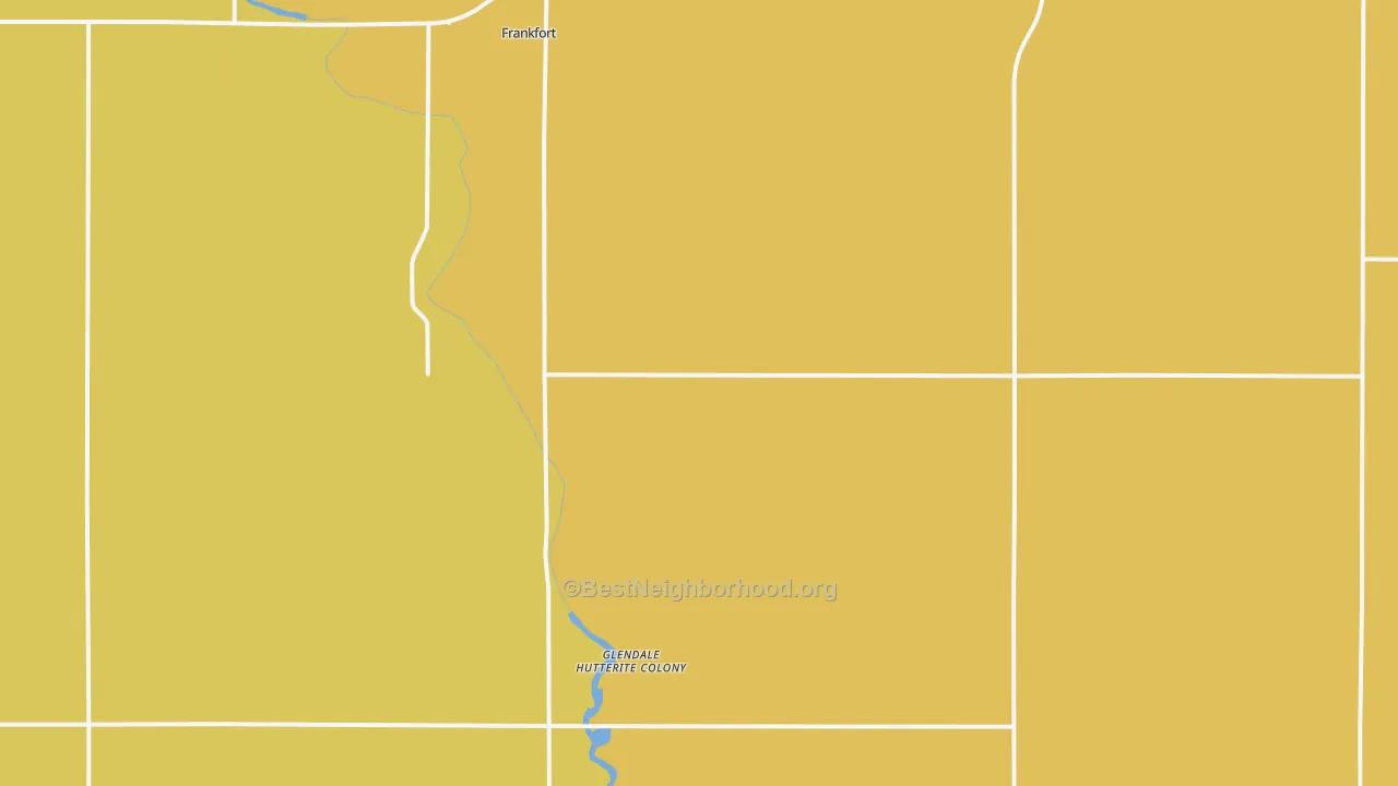 Map of the best neighborhoods in the 57440 area, with better matches in green and worse matches in red