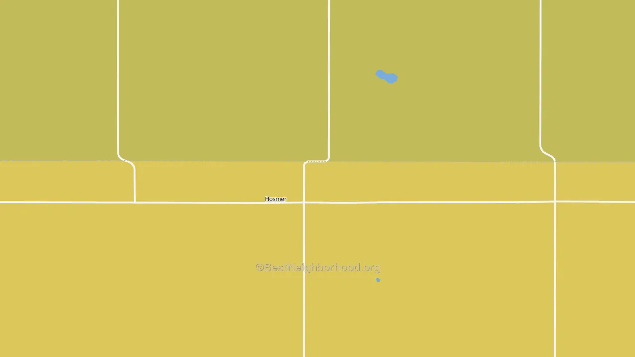 Map of the best neighborhoods in the 57448 area, with better matches in green and worse matches in red