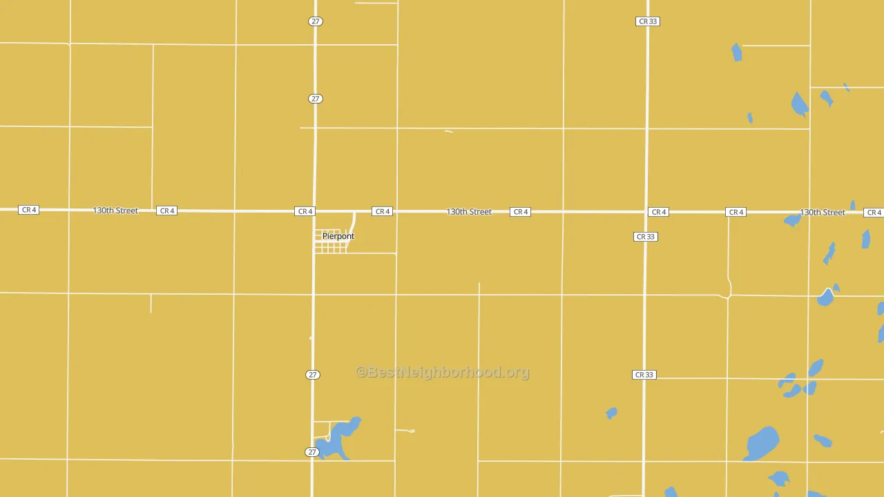 Map of the best neighborhoods in the 57468 area, with better matches in green and worse matches in red
