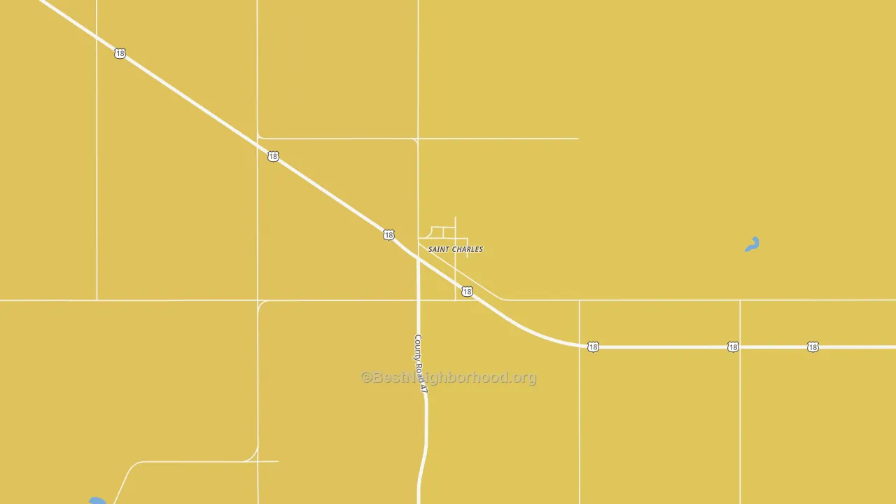 Map of the best neighborhoods in the 57571 area, with better matches in green and worse matches in red