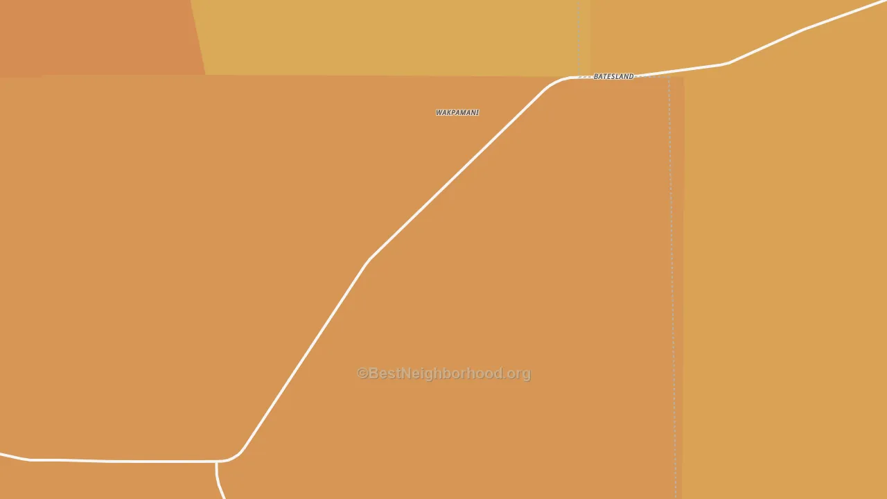 Map of the best neighborhoods in the 57716 area, with better matches in green and worse matches in red