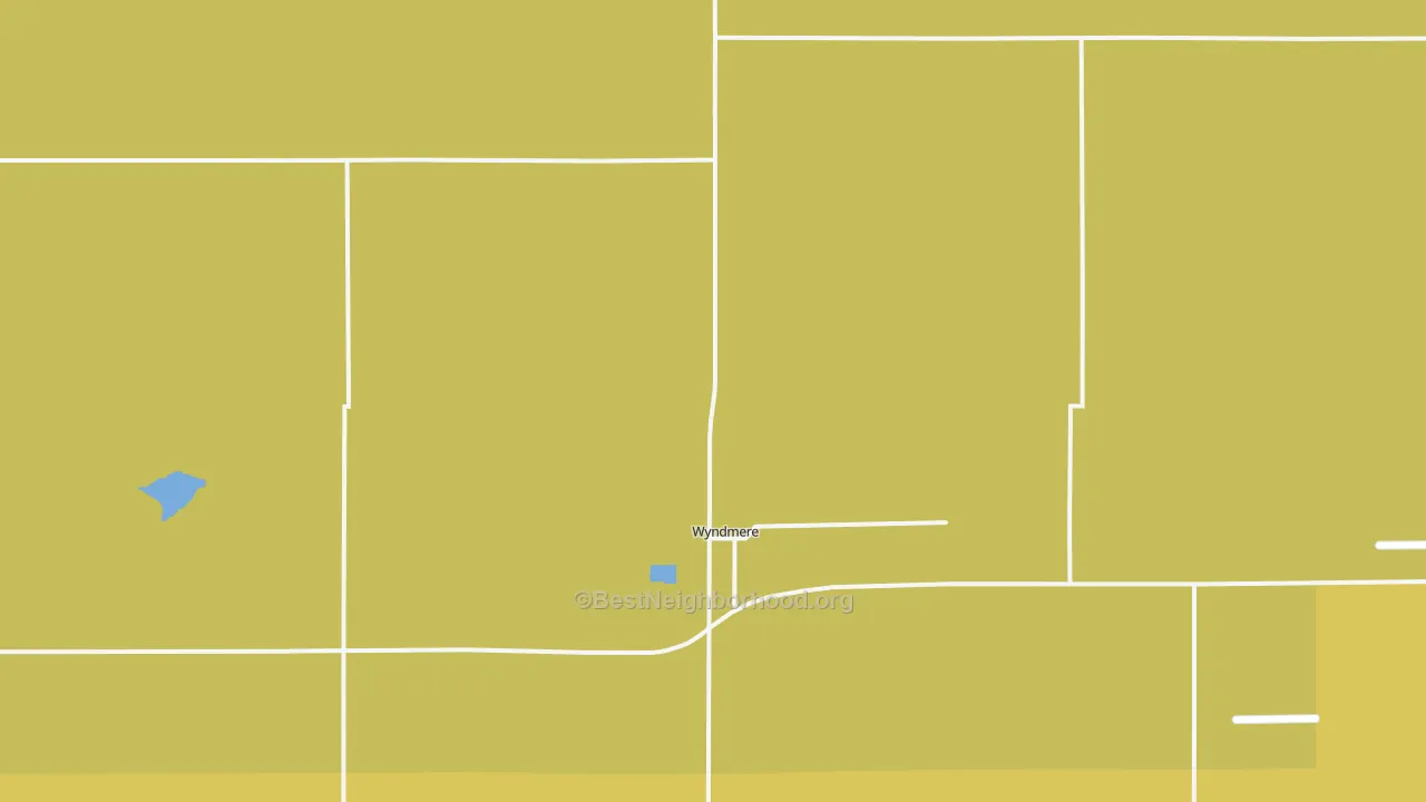 Map of the best neighborhoods in the 58081 area, with better matches in green and worse matches in red