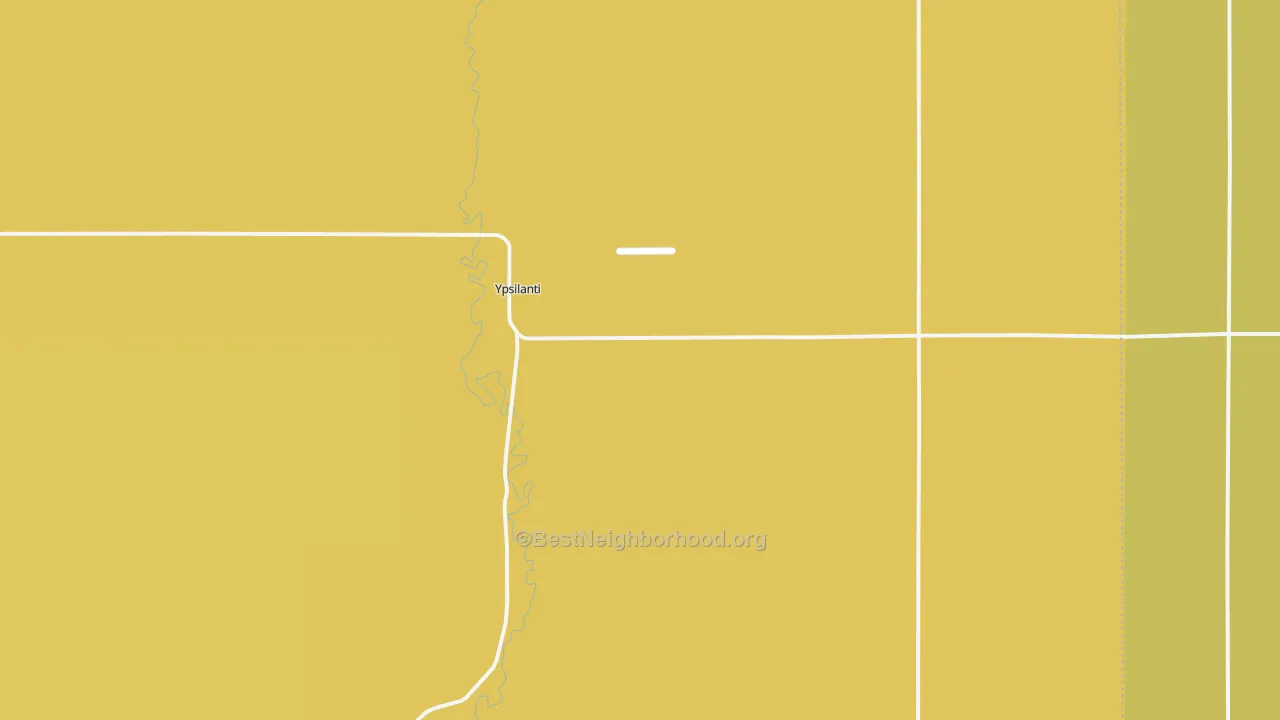 Map of the best neighborhoods in the 58497 area, with better matches in green and worse matches in red