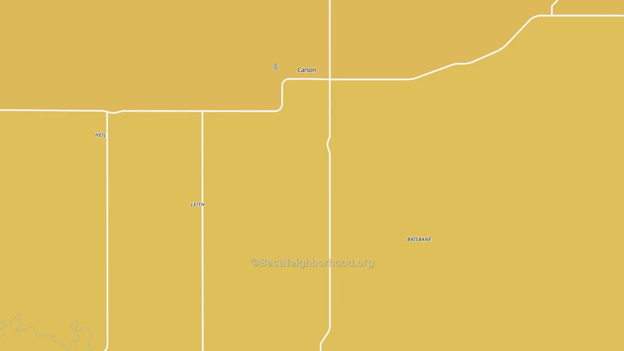 Map of the best neighborhoods in the 58529 area, with better matches in green and worse matches in red