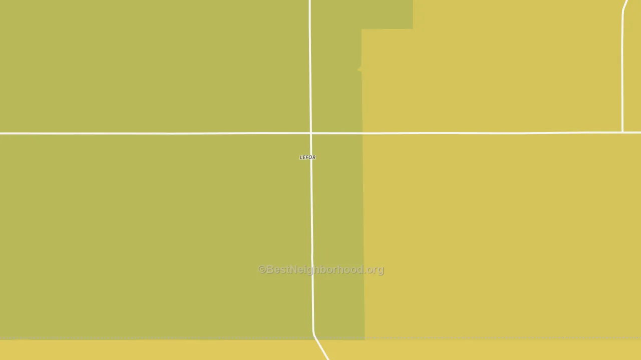 Map of the best neighborhoods in the 58641 area, with better matches in green and worse matches in red