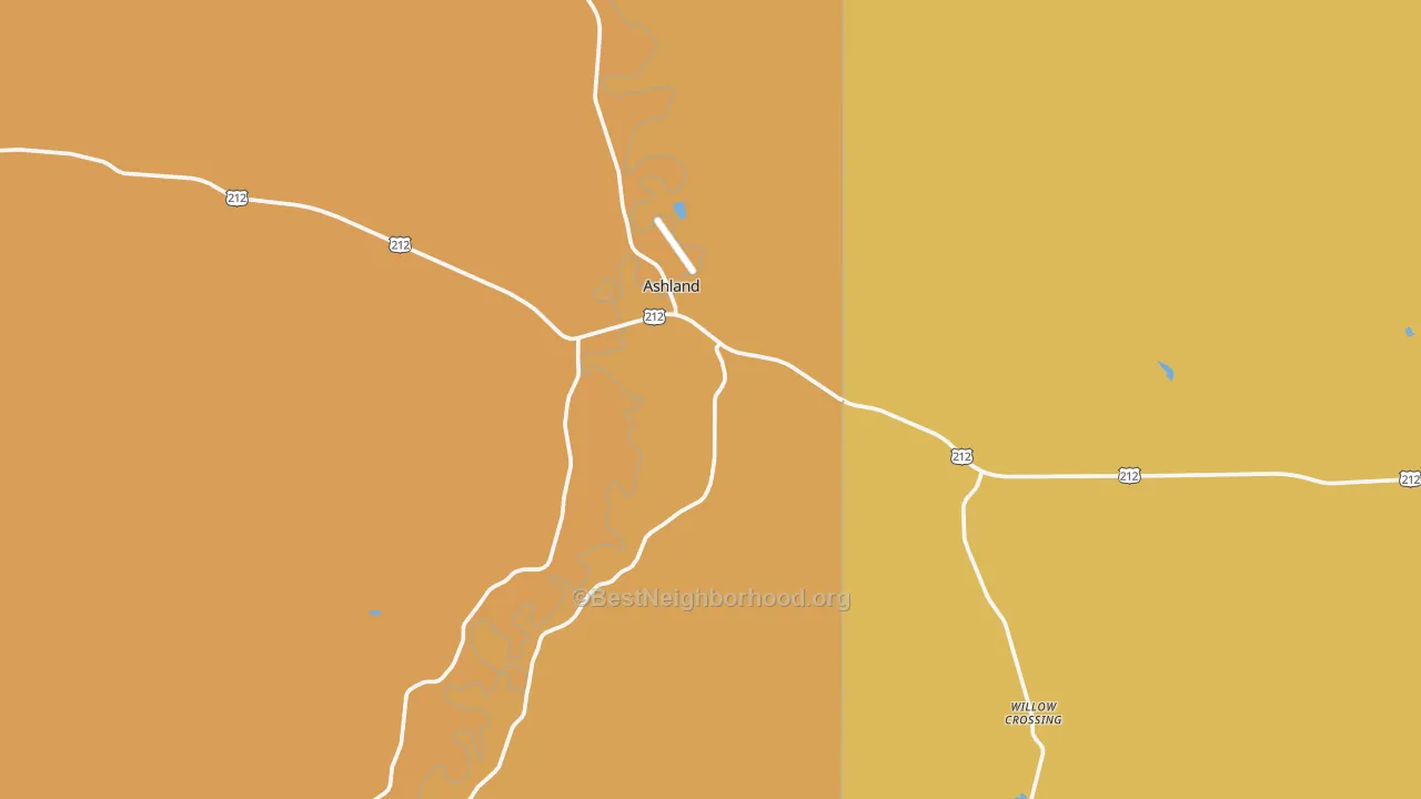 Map of the best neighborhoods in the 59003 area, with better matches in green and worse matches in red