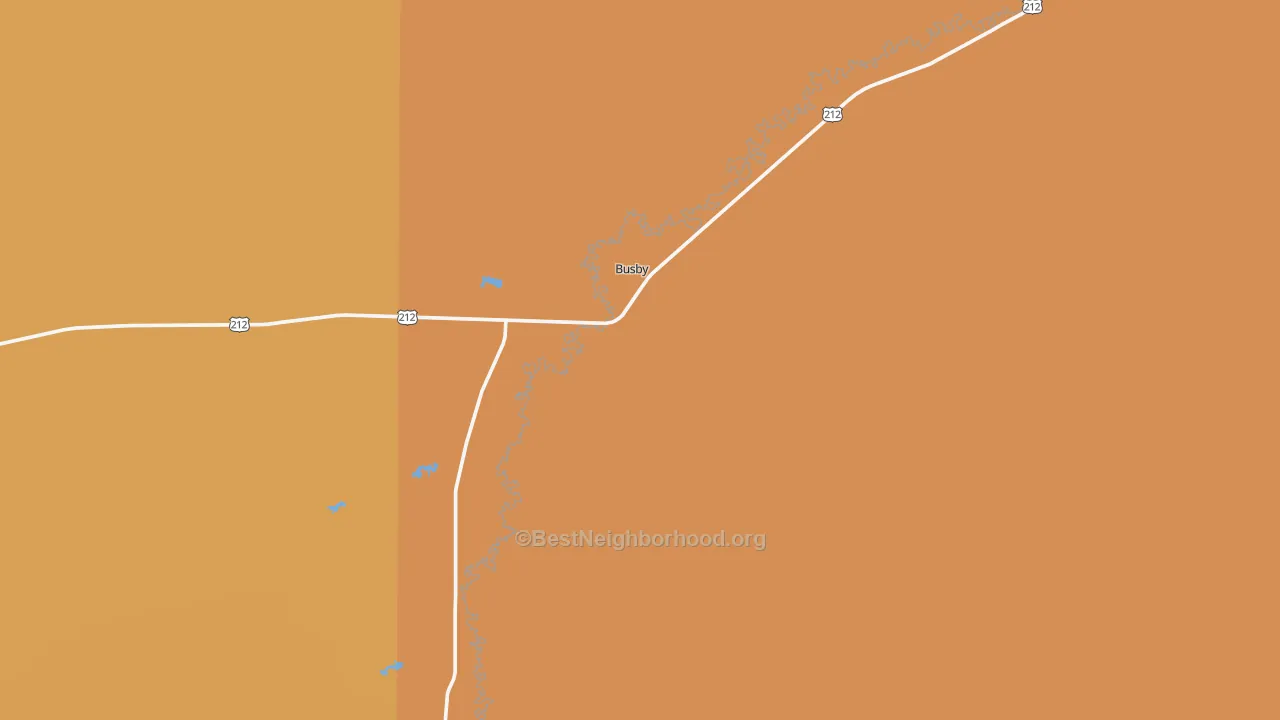 Map of the best neighborhoods in the 59016 area, with better matches in green and worse matches in red