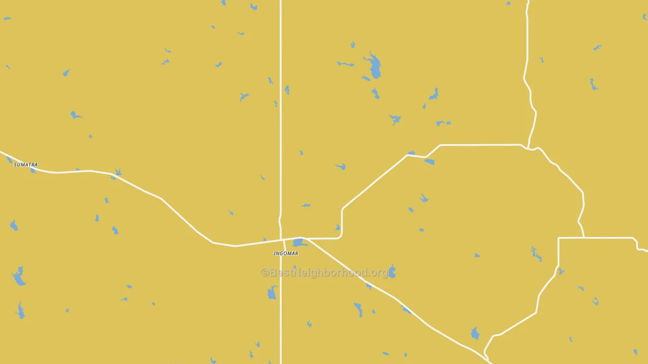 Map of the best neighborhoods in the 59039 area, with better matches in green and worse matches in red