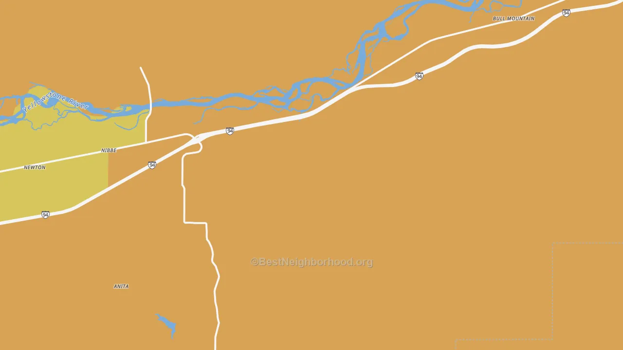Map of the best neighborhoods in the 59064 area, with better matches in green and worse matches in red