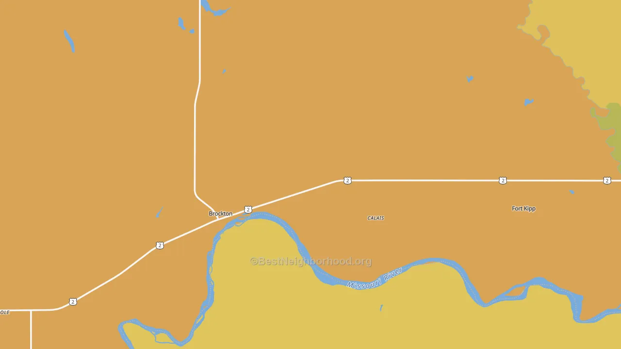 Map of the best neighborhoods in the 59213 area, with better matches in green and worse matches in red