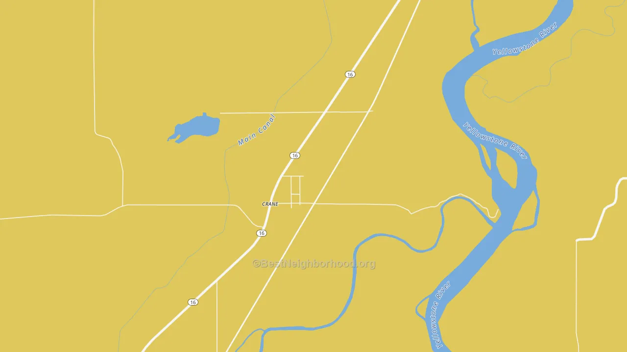 Map of the best neighborhoods in the 59217 area, with better matches in green and worse matches in red